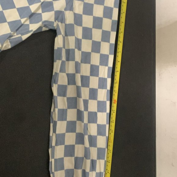 VANS Printed Knotty Long Sleeve Tee Ashley T-Shirt Check Blue White VN0A7YYJBD2 - Picture 9 of 11